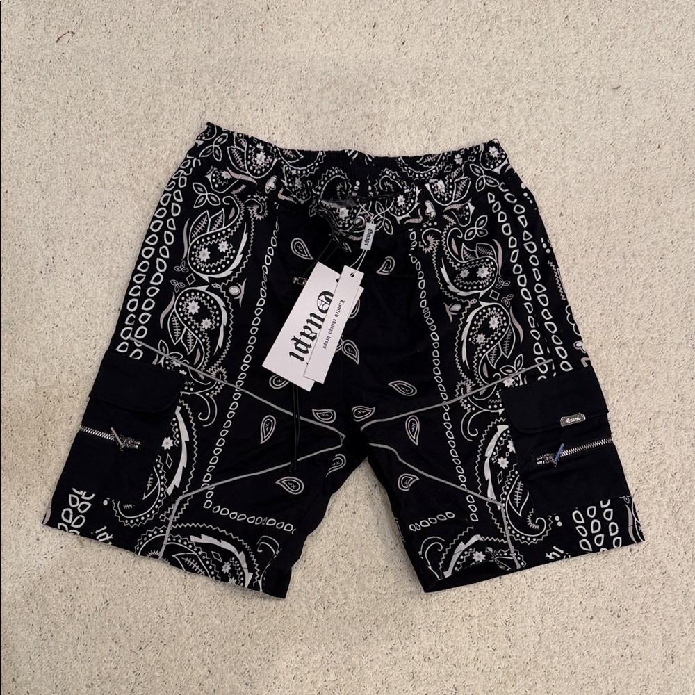 Guapi Black and White Paisley Shorts